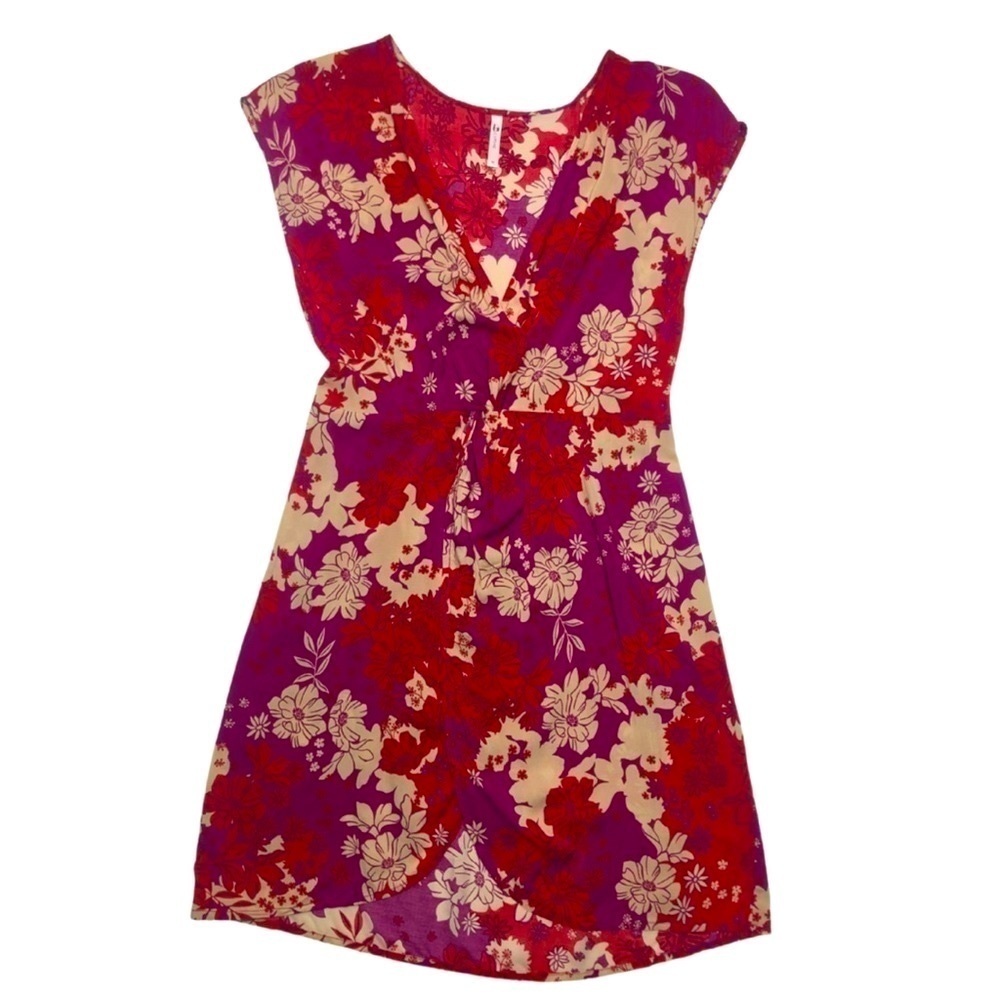 Cupshe Gianna Floral V-neck Sleeveless Dress Swim Coverup Sz Med